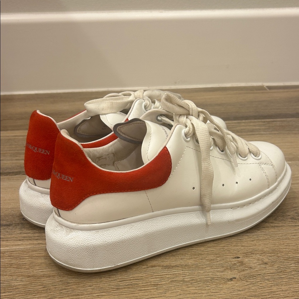 Alexander McQueen White Sneakers with Red Detail